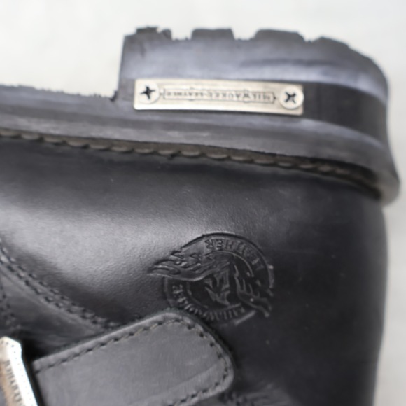 Milwaukee Leather Men 12 Biker Boots Black Classic Engineer Moto Side Zip Buckle main image 7